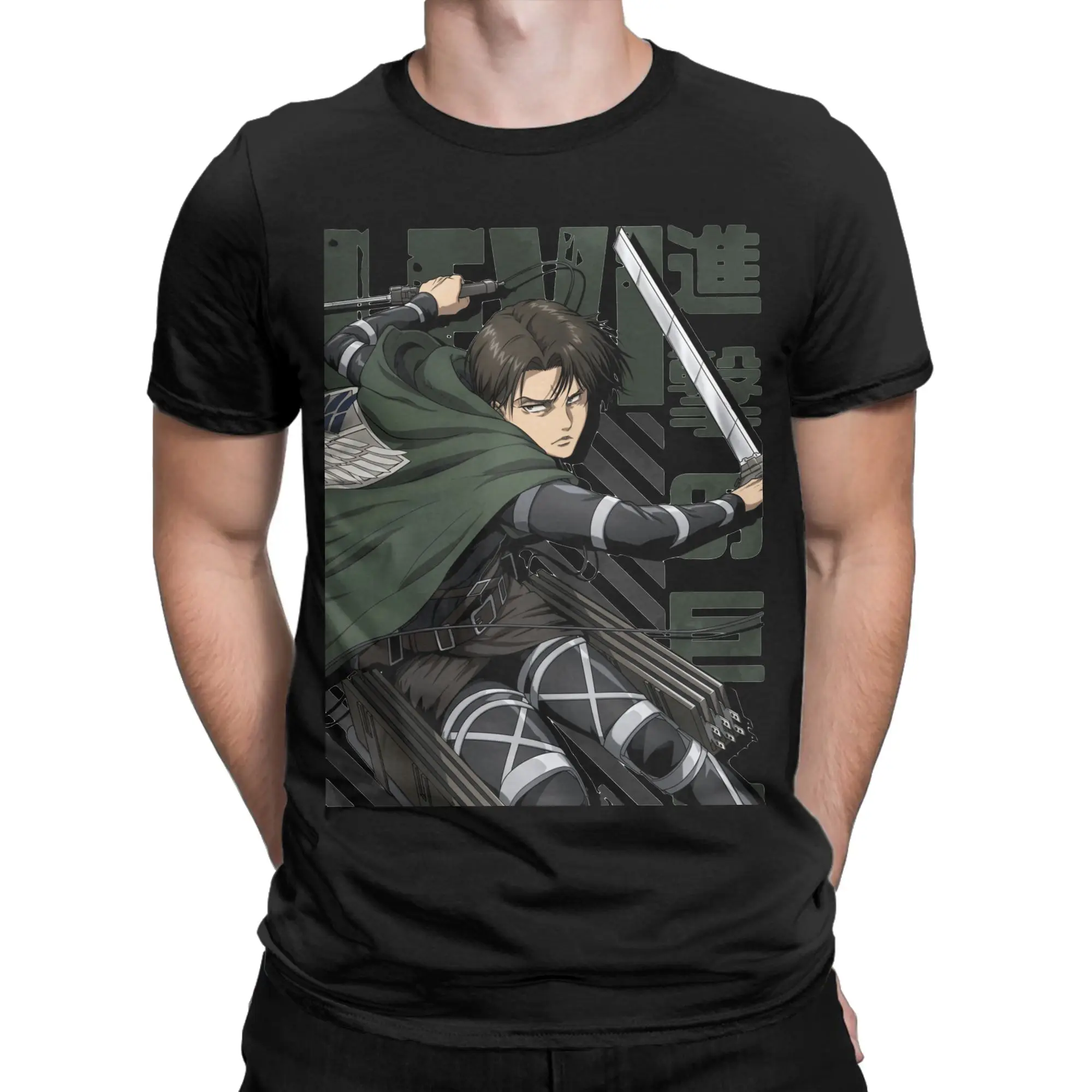 Men's Shingeki no Kyojin Attack on Titan AOT T Shirt Anime Pure Cotton Clothes Short Sleeve O Neck Tee Shirt Gift Idea T-Shirt