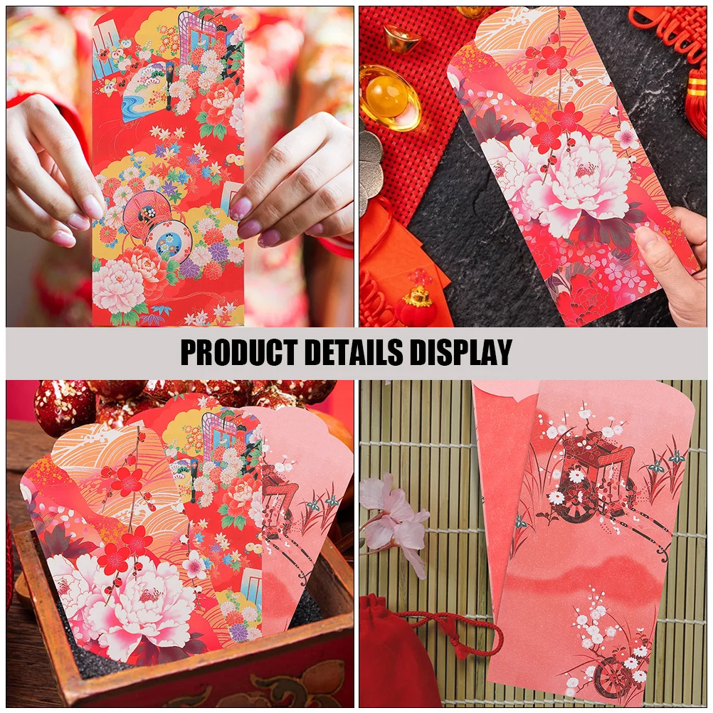 60 stks Rode Envelop Chinese Stijl Bruiloft Geldzakken Festival Decor Draagbare Geldhouder Bruiloft Gunsten Geschenkverpakkingen
