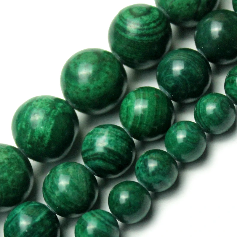 Green Malachite Natural Stone Beads Stripe Round Loose Beads For Jewelry Making DIY Necklace Bracelets Strand 6/8/10MM