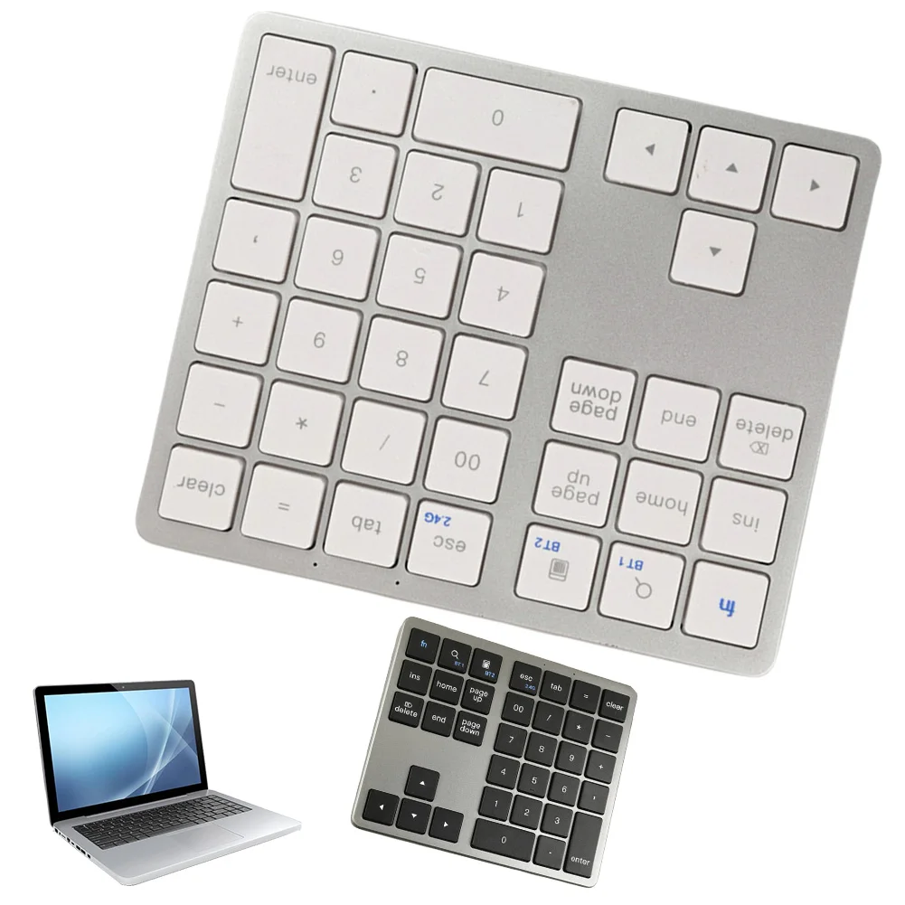 

2.4G Bluetooth-Compatible Number Pad USB Rechargeable 35 Keys Digital Keyboard Ultra-thin Numpad Keyboard for Android IOS Window