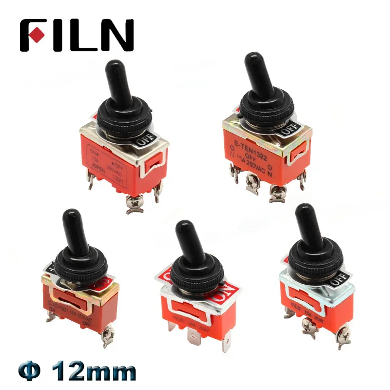 FILM 15A 250V Kippschalter Miniatur-Daumenhebel Ein Aus SPST SPDT DPDT Power Rocker Wasserdichte Kappe für Elektronik