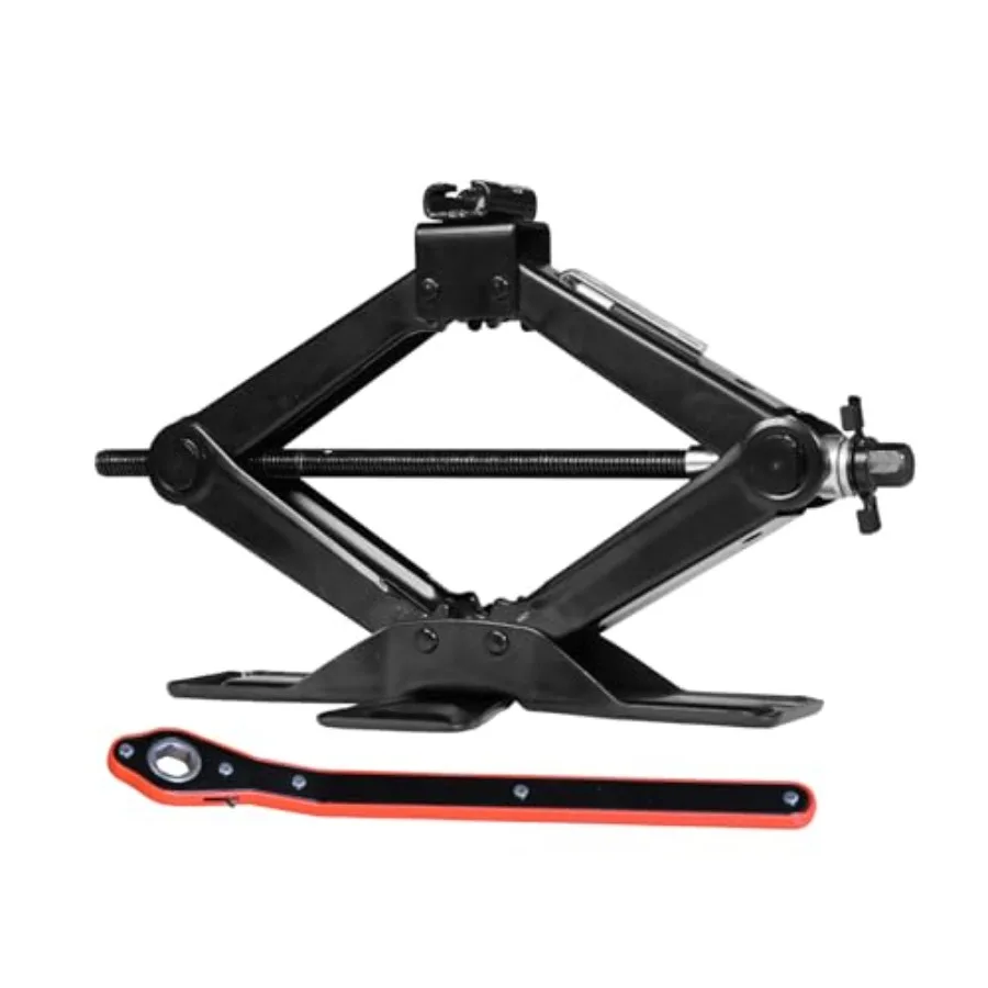 

AST10202SB Wide Base Cross Car Scissor Jack: Steel Portable Quick Lift Tire Jacks Include Ratchet Wrench for Car Truck Sedans a