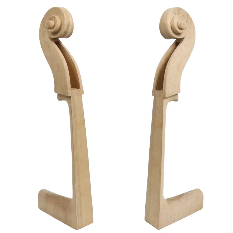 Unvarnished Upright Double Bass Neck Head 3/4 Size Unfinished White Double Bass Neck