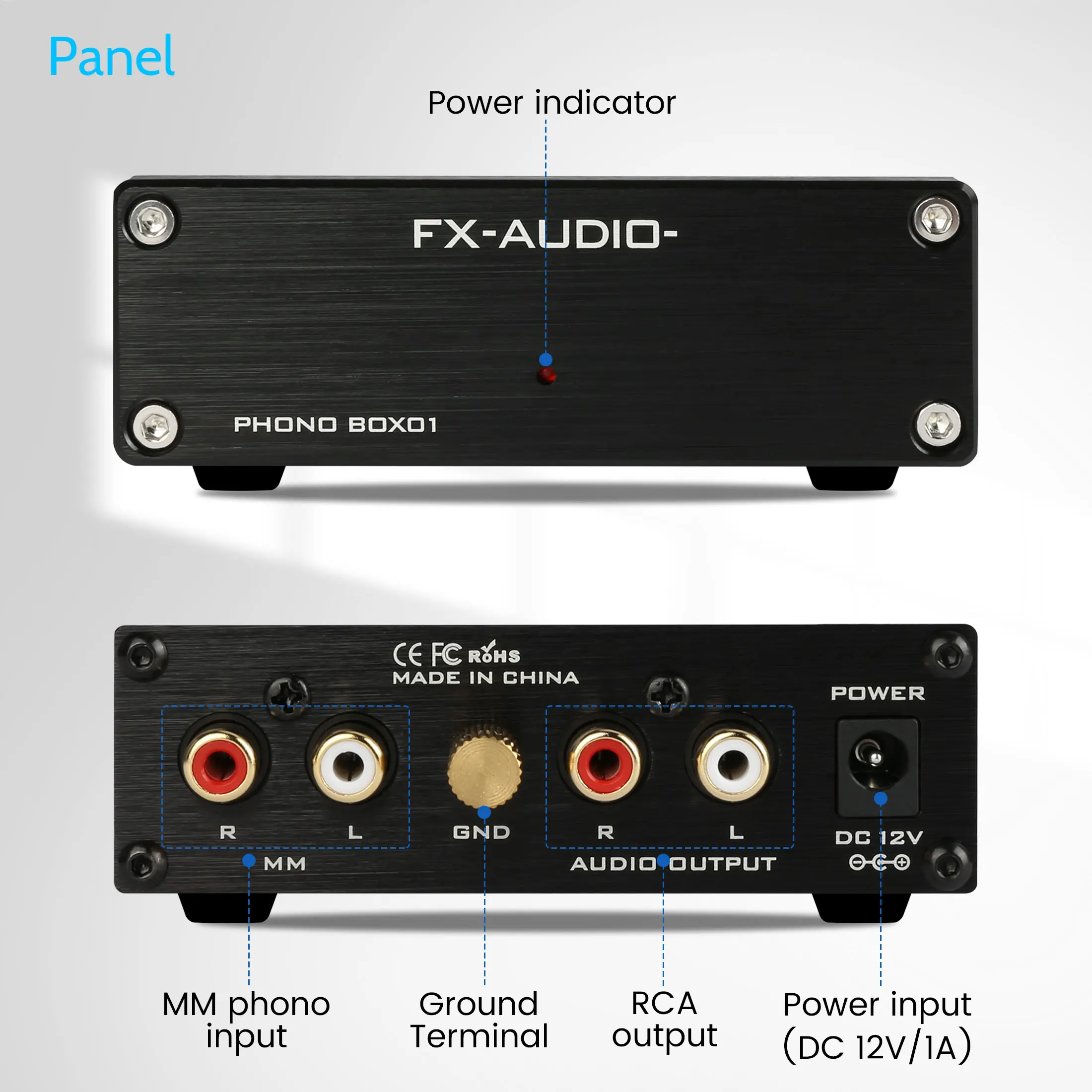 مشغل تسجيل الفينيل LP BOX01 ، ميني مم فونو RIAA ، مضخم صوت preampp