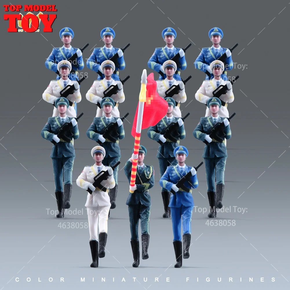 

Painted Miniatures 1/43 1/64 The Three Services Honor Guard Male Armyman Scene Figure Dolls Model For Vehicles Toys Collection