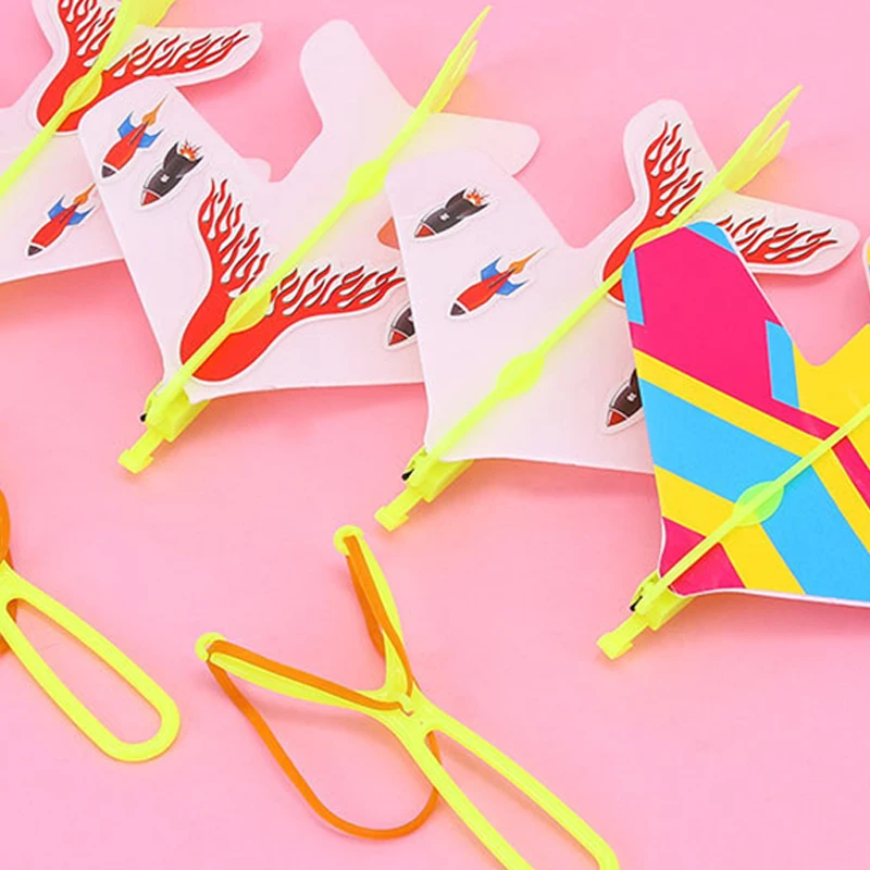 Luminous Catapult Airplane Slingshot Toy Children's Outdoor Activity Flying Toy DIY Flash Light Airplane Model Toy Funny Gifts