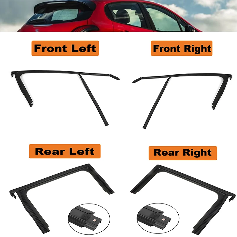 

New Arrival Genuine Window Upper Rubber Strip Sealing Door Glass Lifter Guide Groove Mud Trough For 4 Door Peugeot 208 2008