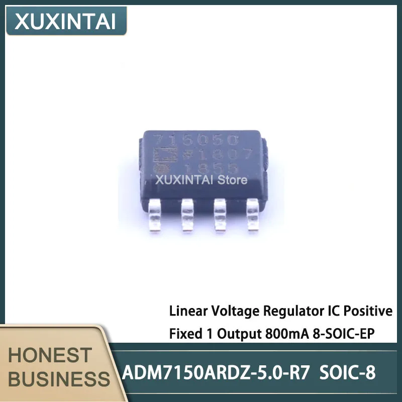 10Pcs/Lot New Original   ADM7150ARDZ-5.0-R7 ADM7150ARDZ  Linear Voltage Regulator IC Positive Fixed 1 Output 800mA 8-SOIC-EP