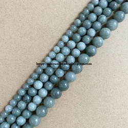 Natural A Quality Grey Green Color Jade Stone Round Loose Beads 6 8 10MM Pick Size For Jewelry Making DIY