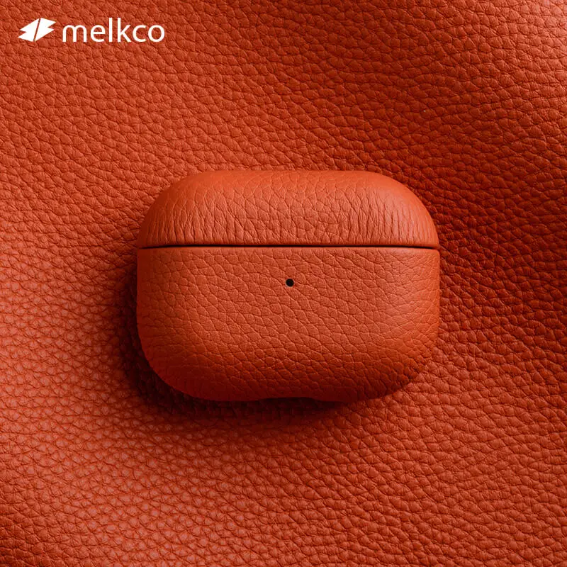 Melkco Genuine Cowhide Leather Case For AirPods Pro 1 2 3 Cover Luxury Lychee Grain Bluetooth Earphone Accessories For AirPods 3