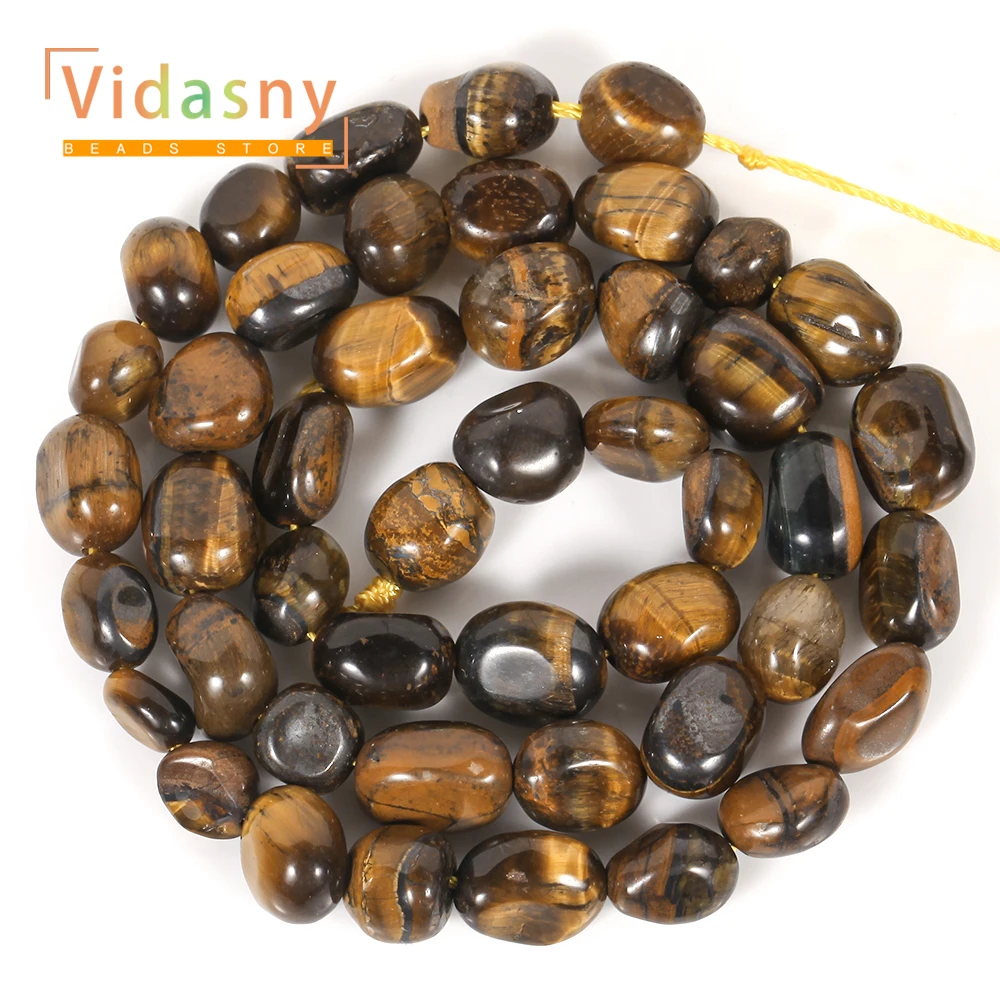 8-10mm Natürliche Gelbe Tigerauge-Perlen, Unregelmäßige Ovale Lose Perlen für Schmuckherstellung, DIY-Armbänder und Zubehör – Detail 3