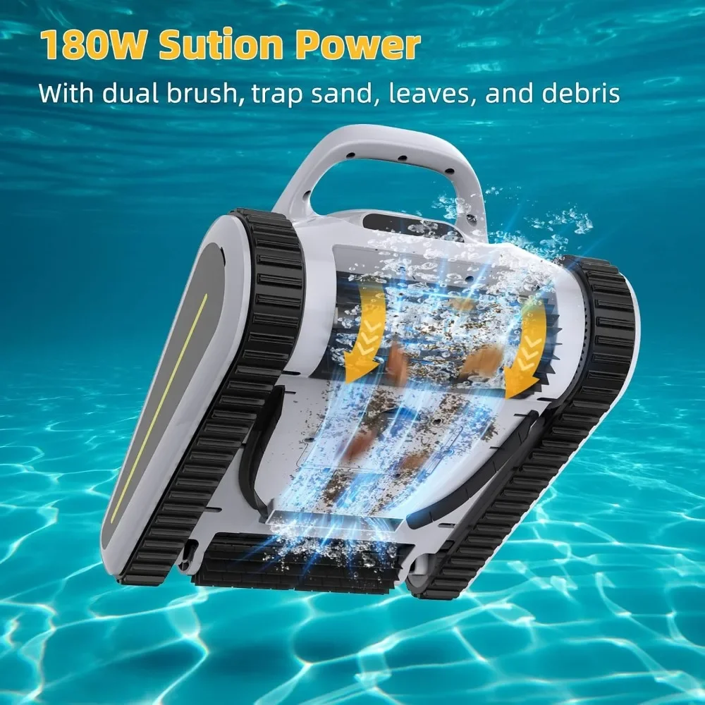 Pool cleaner-cordless wall climbing vacuum cleaner for underground and above ground pools,with an area of up to 2000 square feet