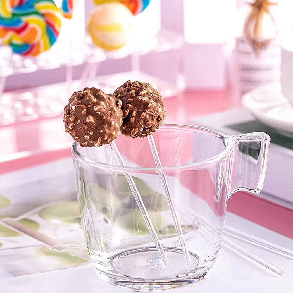 100 قطعة قضبان أكريليك قابلة لإعادة الاستخدام مصاصة شفافة عصا يدوية لأعياد الميلاد ومناسبات عطلة عيد الميلاد عصا أكريليك عصي علاج المصاصة #5