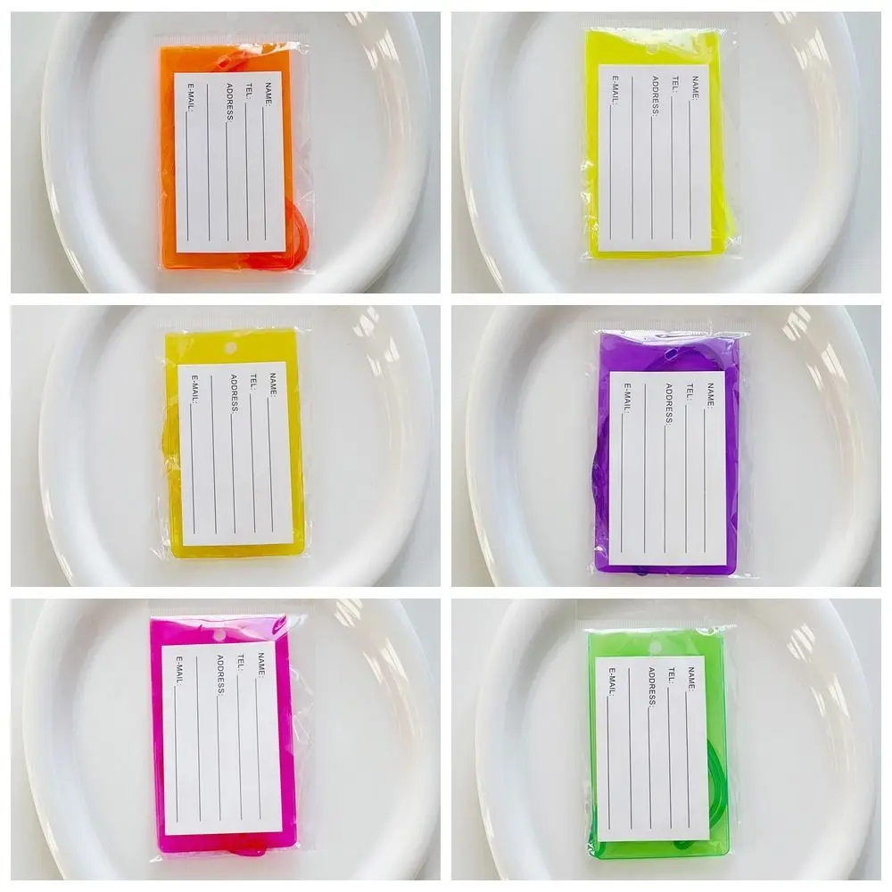 Etichetta per bagagli fluorescente Etichetta per imbarco colorata Etichette per nome per bagagli Accessori da viaggio Etichetta per carta di spedizione per aerei