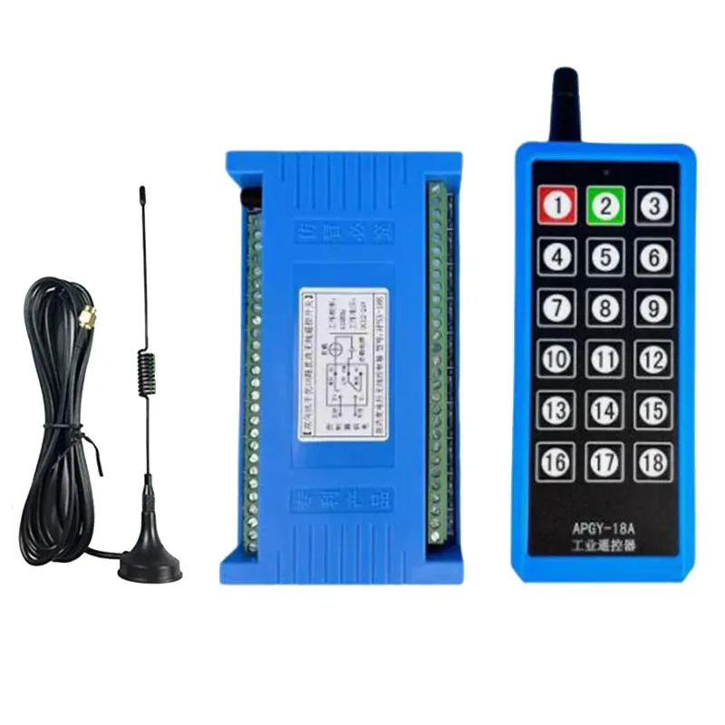 

2000m DC12V 24V 18CH 433MHz Relay RF Bidirectional Wireless Remote Control Switch Suction Antenna For Motor,gate,Elevato, window