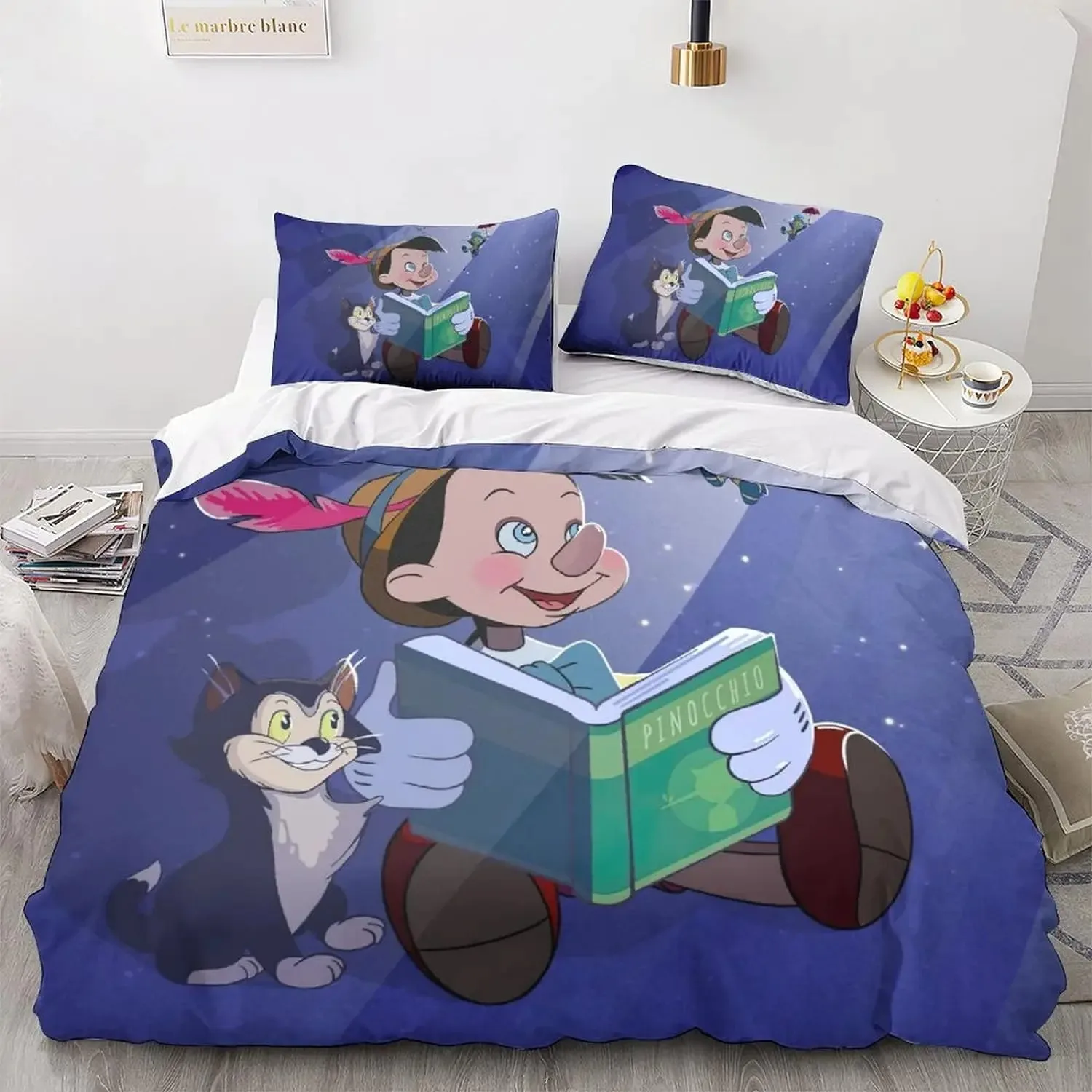 Pinocchio 3D Printed Bedding Sets ,cartoon exquisite bed supplies set ,duvet cover bed comforter set bedding set luxury Gift