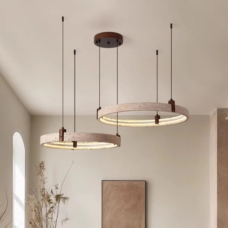 Upgrade Your Home With Our Exquisite LED Chandelier Crafted From Natural White Stone Dimming Function Wood Deco 40-60cm