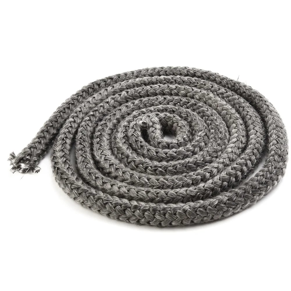 

2M 10/12mm Fireplace Sealing Rope Black Stove Fire Rope Wood Burning Stove Length Door Seal High Temperature Fire Resistance