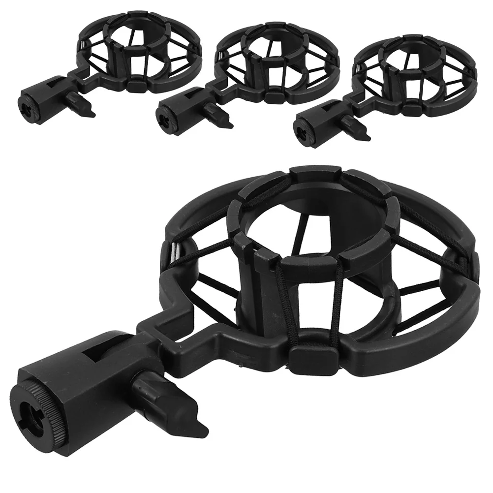 

4Pcs Microphone Shock Mount Universal Anti Vibration Suspension Mic Holder for Recording Live Streaming Mic Stand Clamp