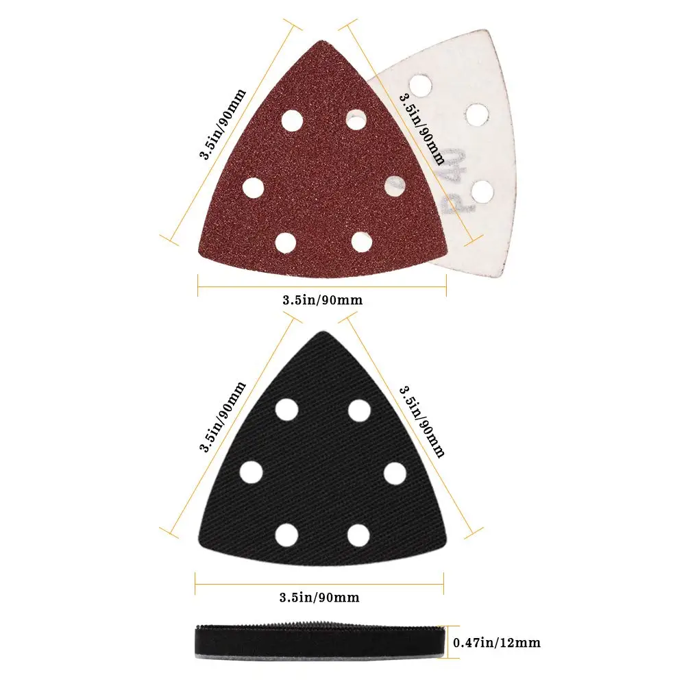 90mm 6 Hole Multifunction Sanding Set 1/10/62 Pcs Quick Release Blade Replacement  for Polishing Grinding Soft Metal Wood Rubber