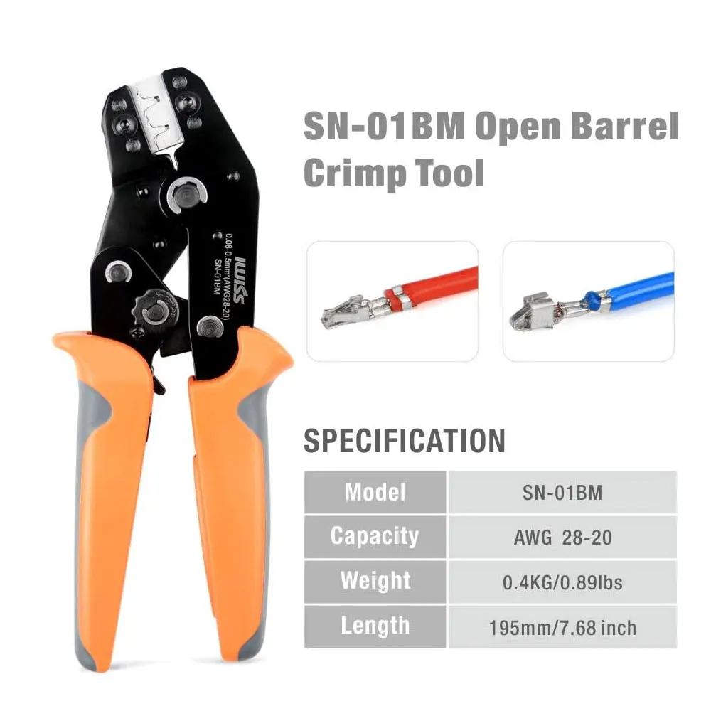 

SN-01BM XH2.0//2.54/3.96mm Dupont D-Sub Terminals JST Pin Crimper Wire Crimping Tools for Crimp Plier for AWG 28-20（0.08-0.5mm²)