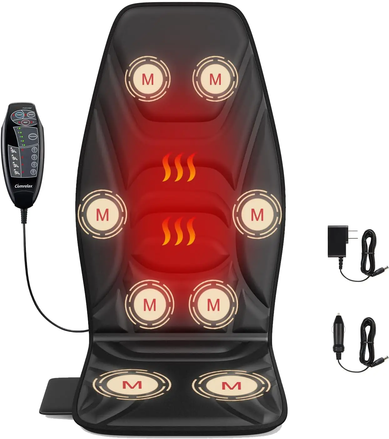 

Heated Vibration Massage Chair Pad for Back Pain Relief, Portable Office Use, Ideal Gift