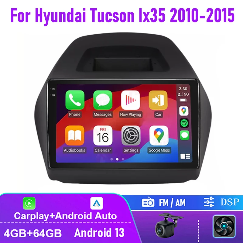 

10" 4-64GB For Hyundai Tucson Ix35 2010-2015 Apple CarPlay Android Auto Car Stereo Radio FM AM GPS Head Unit