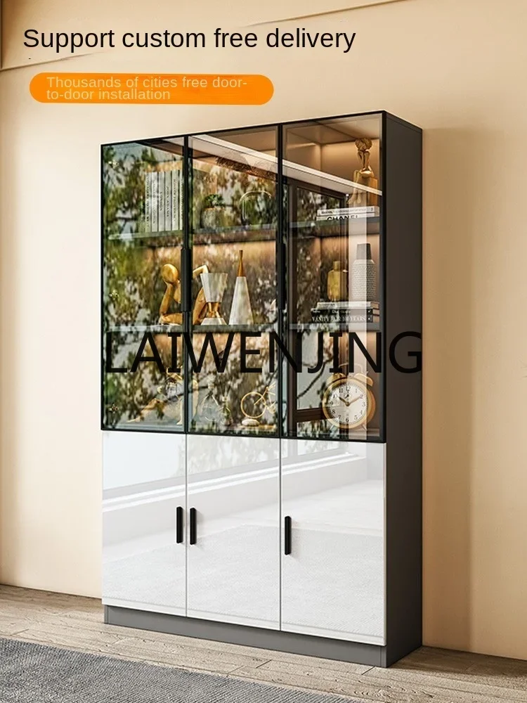 Italian minimalist glass door home display cabinet living room storage display bedroom balcony locker