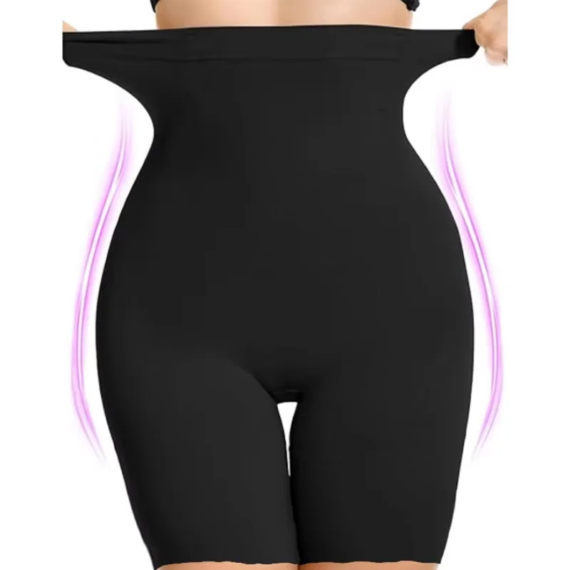 Guudia with Anti Slip Glue Shapewear Shorts Mid Thigh Slim High Waist Control Short Shaping Panties Smooth Out Shaper Belly
