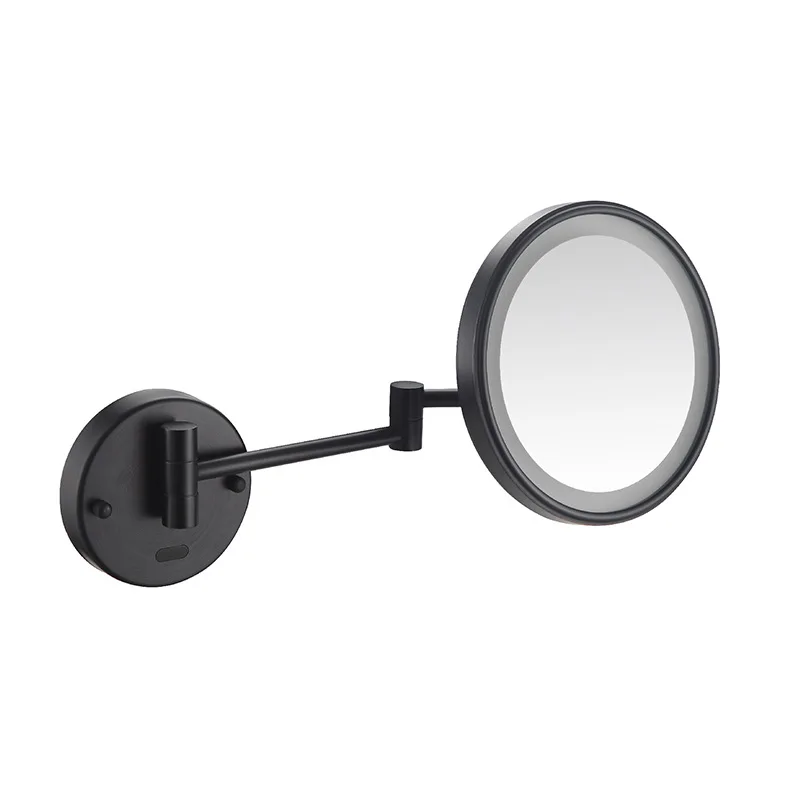 Induction beauty mirror single-sided LED makeup mirror bathroom wall mounted retractable folding vanity magnifying glass