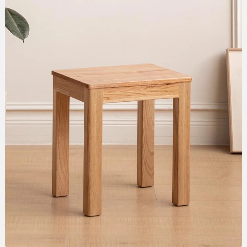 Wooden Stool Chairs 4 Pcs Kitchen Banks Room Taboret Design Stools Tabouret Stołek Para Comedor Hocker Minimalist Slats Home