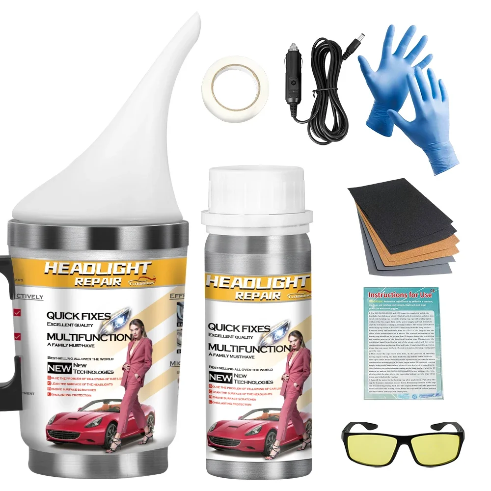 

Car Headlight Polish Restoration Kit Headlight Polishing Cleaning Kit Anti-Scratch Hydrophobic Car Headlight Repair Polish Tool