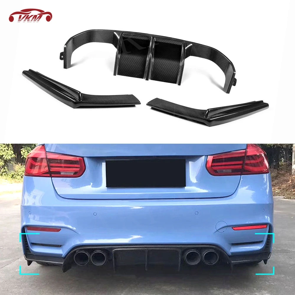 

Dry Carbon Fiber Car Rear Diffuser Bumper Lip Chin Spoiler Rear Splitters For F80 F82 for BMW M3 F83 M4 2014-2018 Body Kits