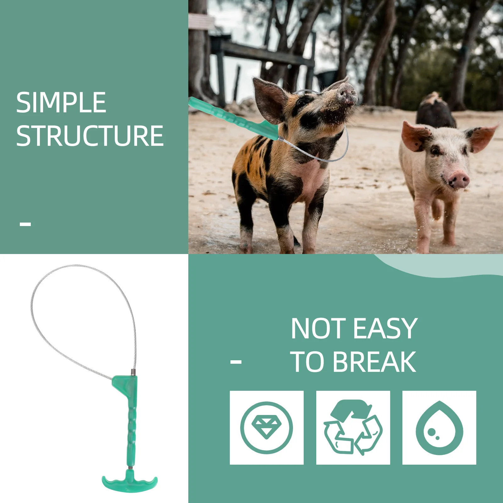 

Pig Holder Catcher Constructed Steel Wire Materials Suitable for Pigs Cattle Sheep Farm Equipment Livestock Snare Tool Pig Farm