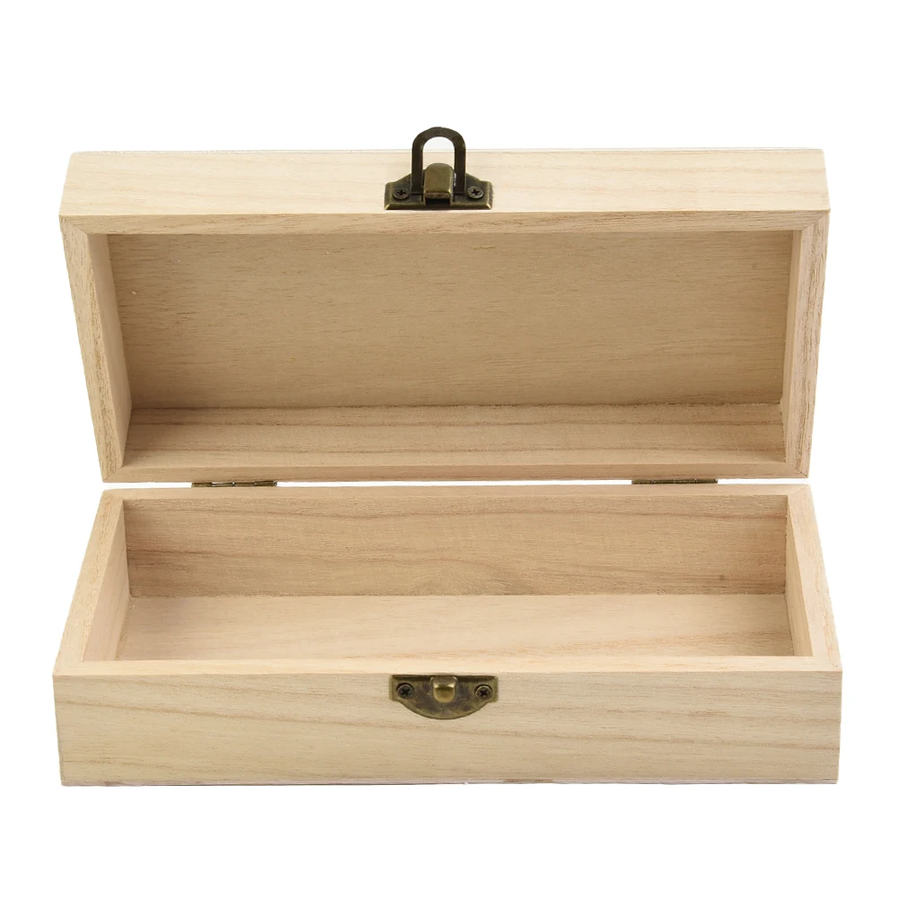 Wooden Storage Box Flip Top Health Natural/Light/Dark 20*10*6cm Rectangular Retro Style Brand New High Quality