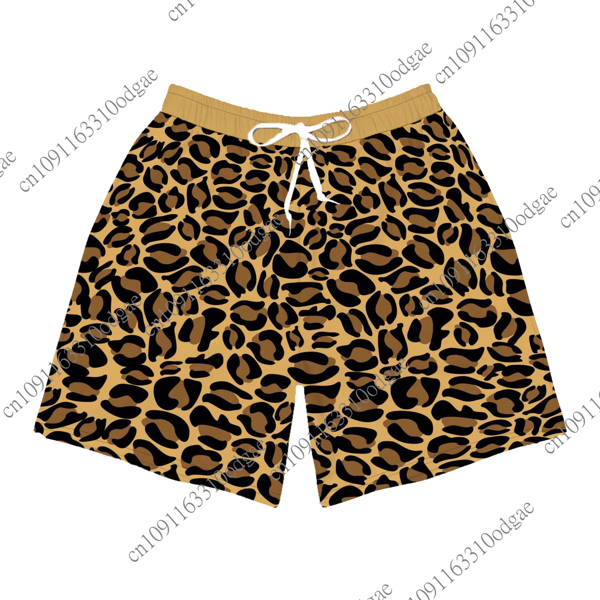 

Leopard Print Hawaii Beach Shorts Men Clothing Summer Vacation Women's Men's Board Shorts Animal Pattern Bottoms Short Pants