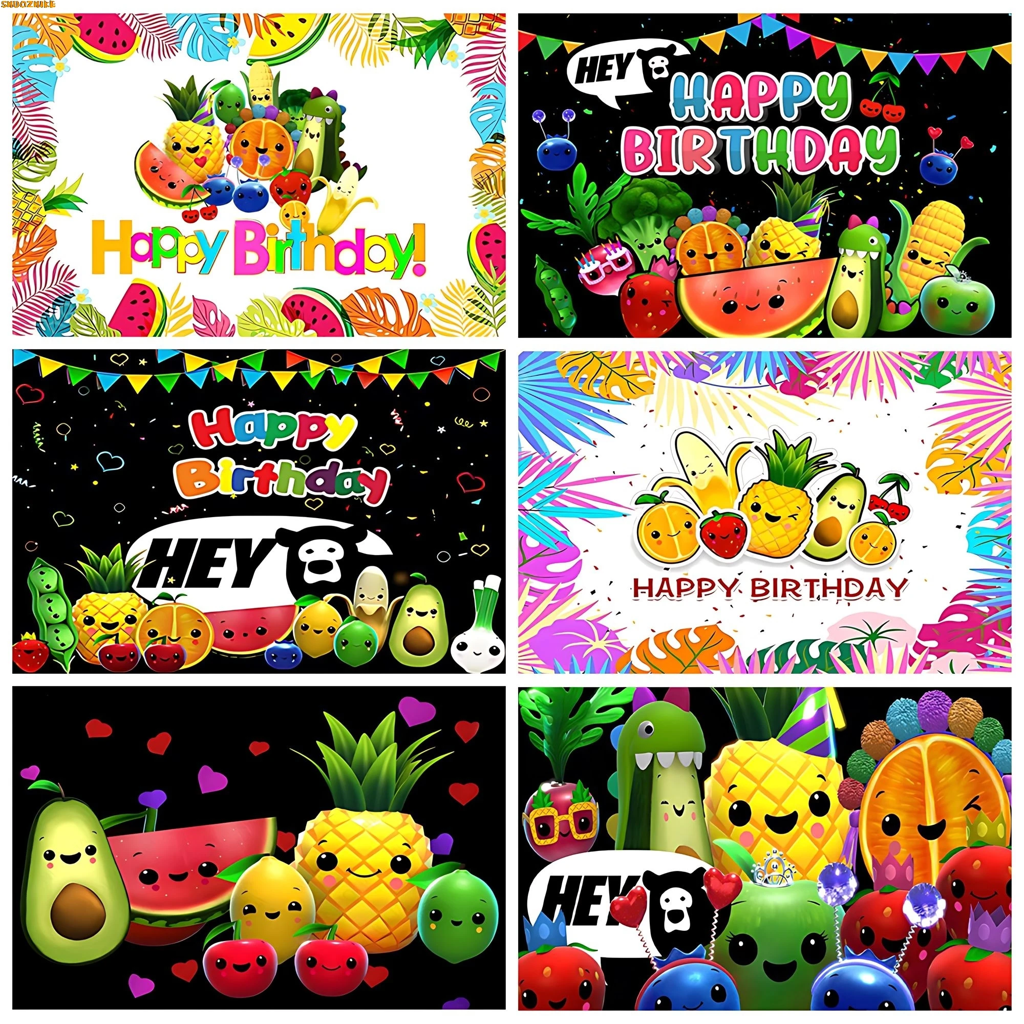 

Hey Bear Sensory Photography Backdrops Happy Birthday Baby Photography Background Fruit Cake Smash Party Photo Background GY-01
