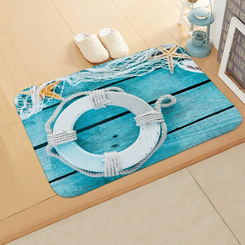 Dolphin marine life print floor mat kitchen bathroom absorbent mat home decoration bedroom living room entrance entrance carpet