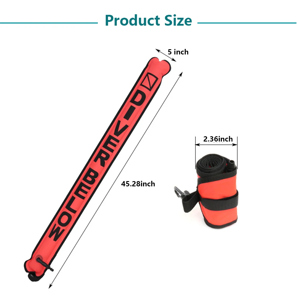 Surface Marker Buoy Scuba Diving with Rotatable Hook SMB Visibility Safety Diver Below Float Accessory Fluorescent