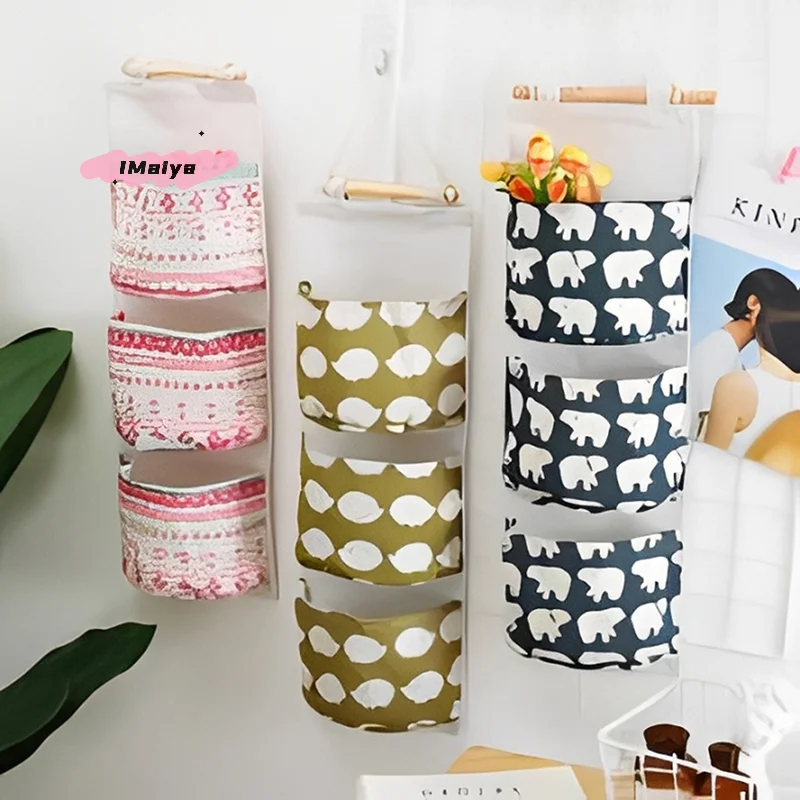 

Wall Hanging Three-Pocket Storage Bag for Dormitory Home Organization - Efficient Space Saver for Closets And More