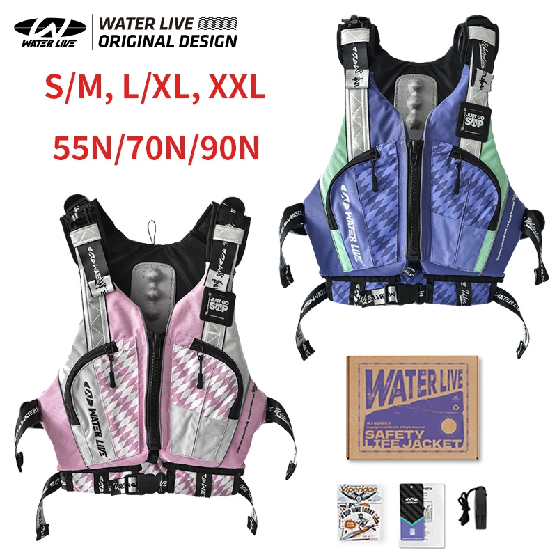 

WATER LIVE Life Jacket Paddle Water Sports Professional Life Jackets Backpacking Boat Kayaking Life Jacket Dual Color 2025 New
