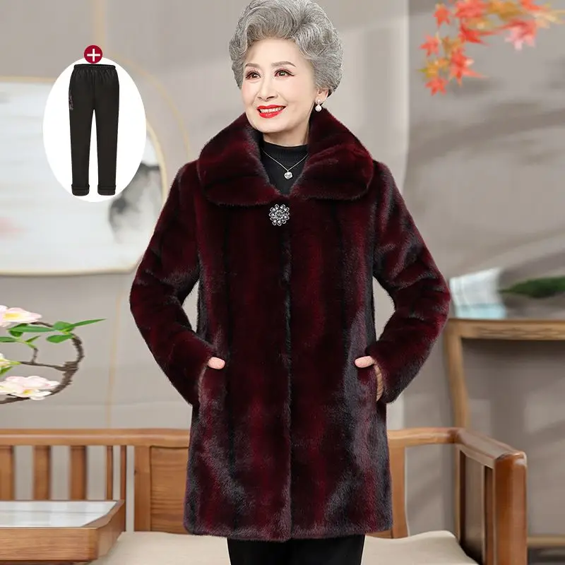 2024 neue Herbst Umweltschutz Pelz jacke Frauen Outwear lange dicke Mode Mao Mao Mäntel warme Parker Mantel lx325