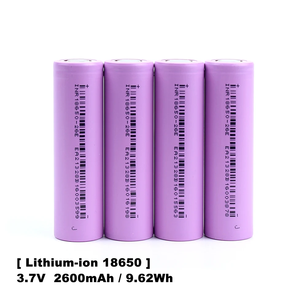 18650 3.7V 2600mah Rechargeable Lithium Ion Battery Cell 3-5C Discharge For DIY E-Bike Outdoor Supply LED Flashlight