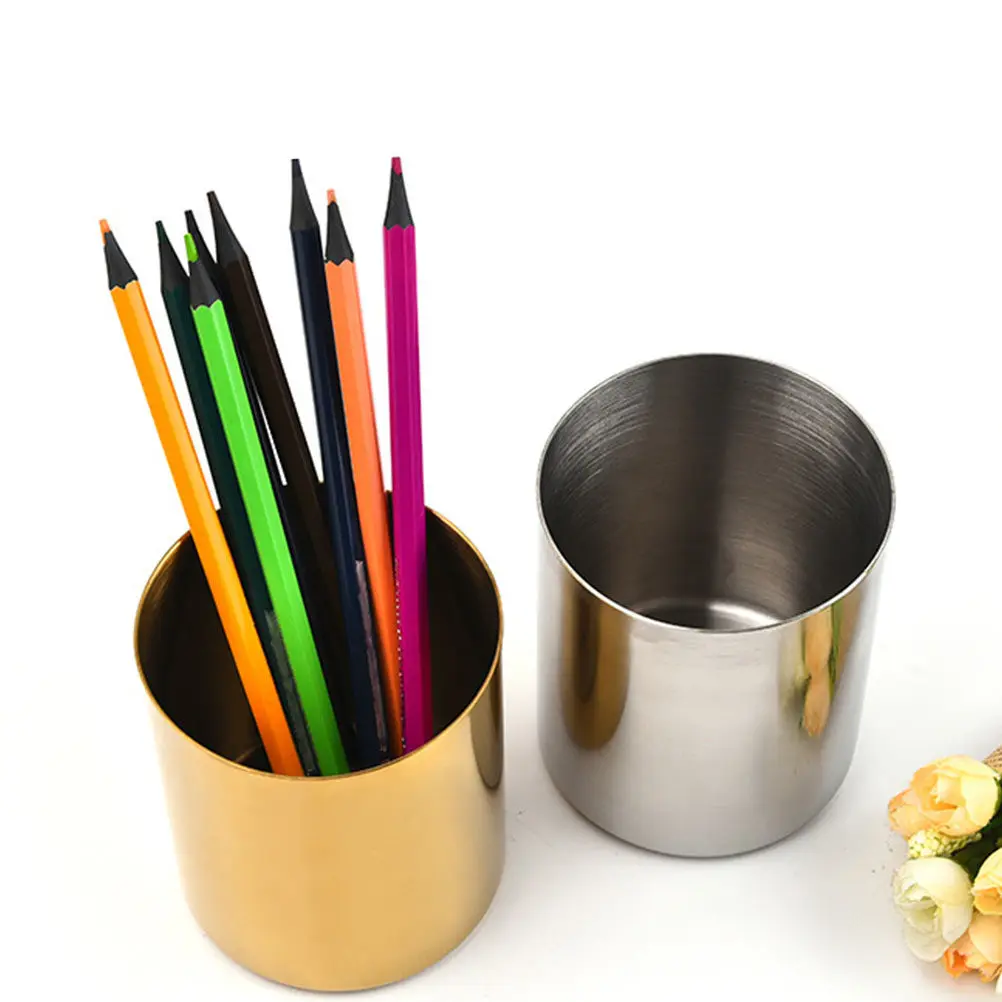 Makeup Brush Holder & Pen Organizer – Multi-Function Desktop Vanity Storage Box for Home Office Supplies