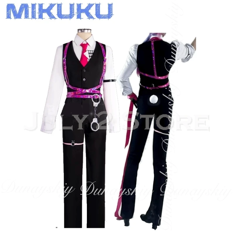 أرنب هول Genderswap أنيمي Mikuo الجنس يتحول تأثيري مع زائدة شعر مستعار أزرق وردي مع سترة بنطلون تأثيري حلي مليئة بالبدلة