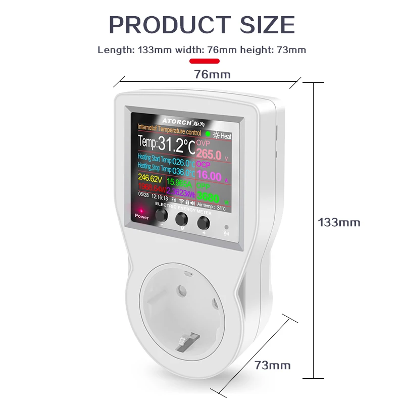 WIFI Tuya Presa timer Termostato Regolatore di temperatura digitale Presa con interruttore timer Sonda sensore Riscaldamento Raffreddamento