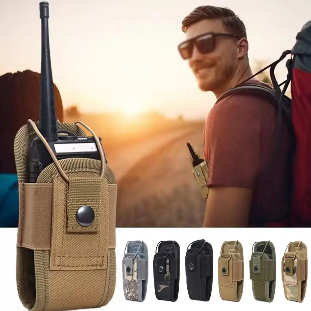 Walkie-talkie táctico de combate al aire libre, bolsa de intercomunicador de Radio Molle, soporte de funda, interfono, paquete de caza S7u1