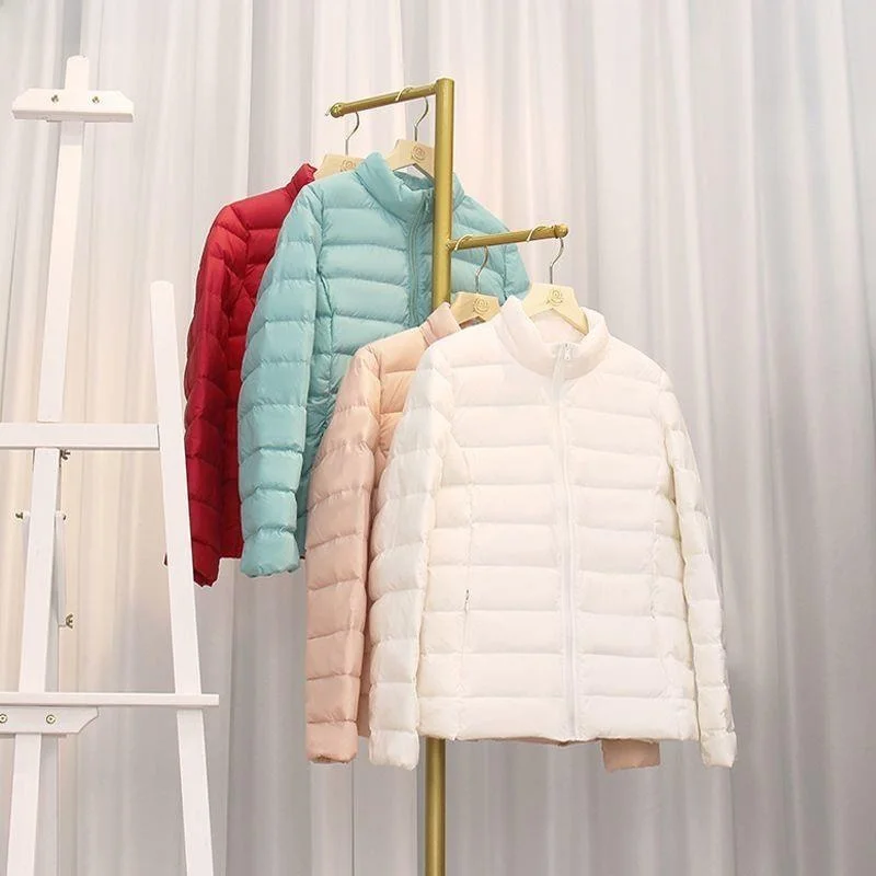 Lightweight Padded Cotton Jacket Women's 2025 New Style Hooded Stand Collar Slim Fit Short Coat Autumn Winter Outerwear