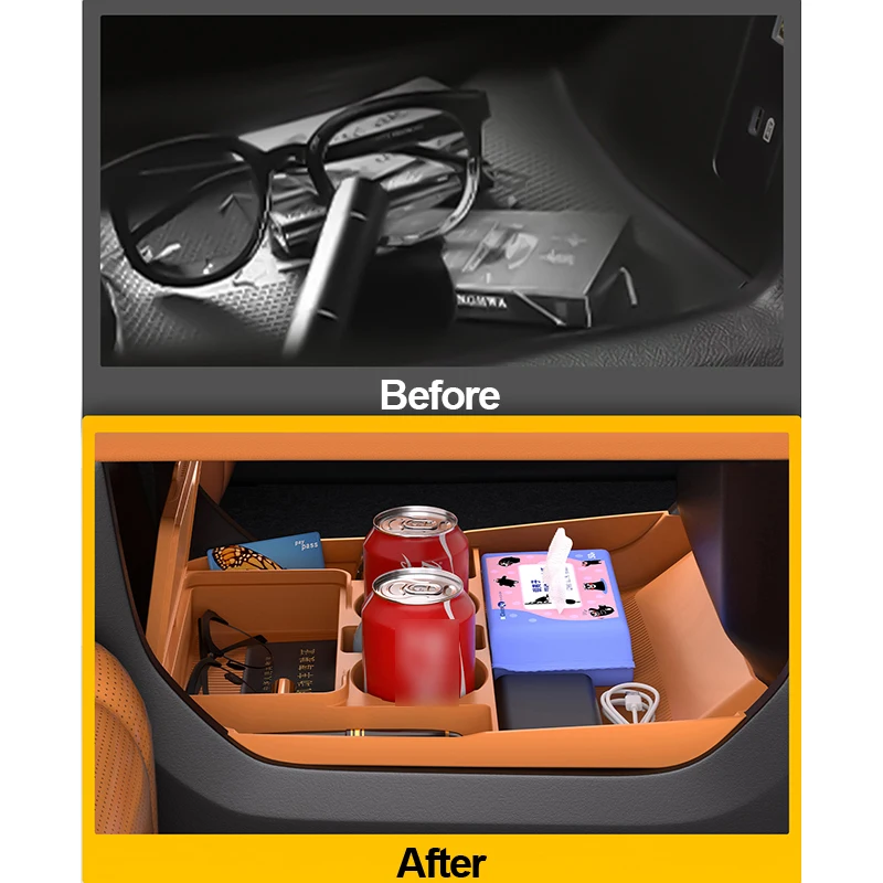 Untuk JETOUR G700 2025+ Kotak Penyimpanan Konsol Tengah Lapisan Ganda Kotak Penyimpanan Gelas Silikon Upgrade Interior Aksesoris Mobil