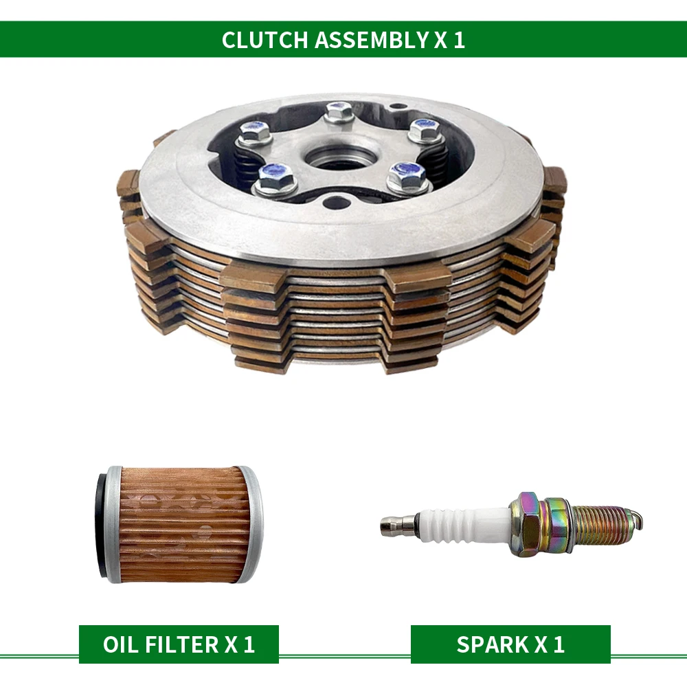 For Big Bear 350 2x4 4x4, Kodiak 400 4x4, Moto-4 350, Raptor 350, Warrior 350 Heavy Duty  Clutch Assembly Filter Spark Kit